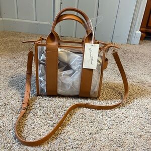 Mini Boxy Tote Handbag - Universal Thread Brown Clear Bag